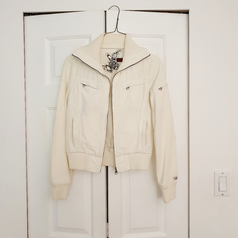 Aritzia Talula White Bomber Jacket